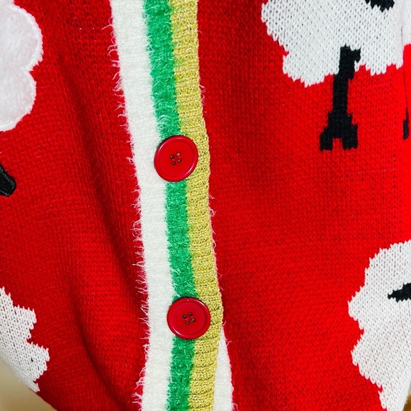 Christmas Cardigan Style Sweater Lamb Bells Ugly Sweater Size L NWT - Picture 6 of 10